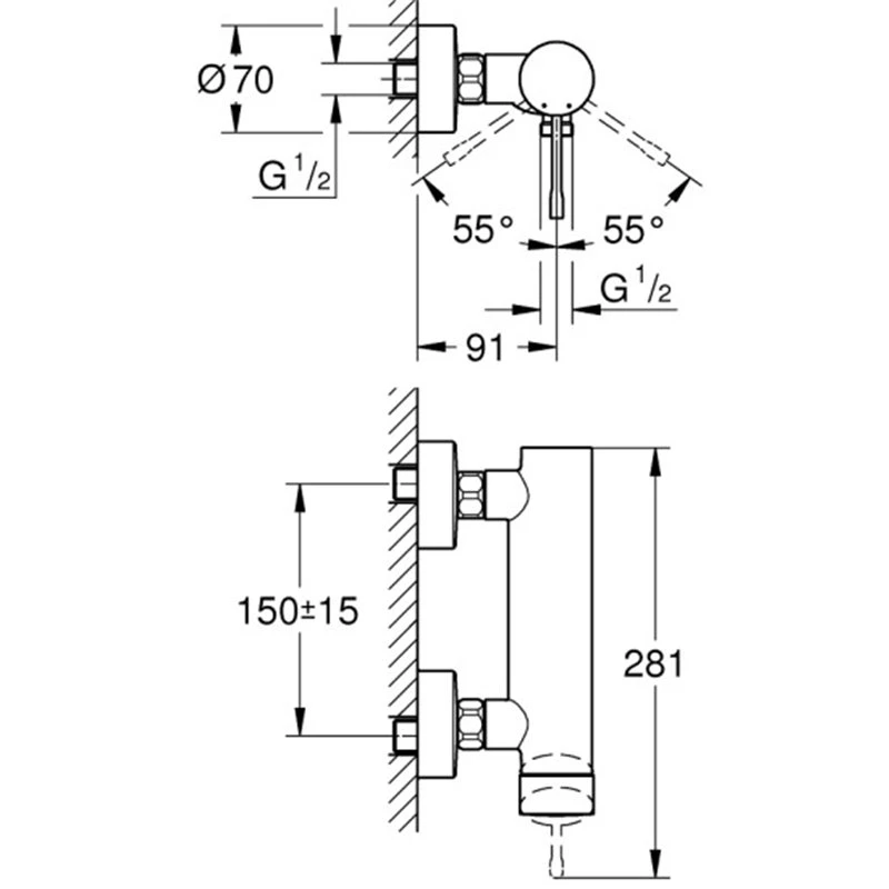 Μπαταρία ντουσιέρας GROHE ESSENCE NEW 33636GN1 Brushed Cool Sunrise 2 Μπαταρία ντουσιέρας GROHE ESSENCE NEW 33636GN1 Brushed Cool Sunrise - Image 2