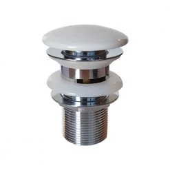 Βαλβίδα νιπτήρος λευκή με υπερχείλιση KARAG G9802-A