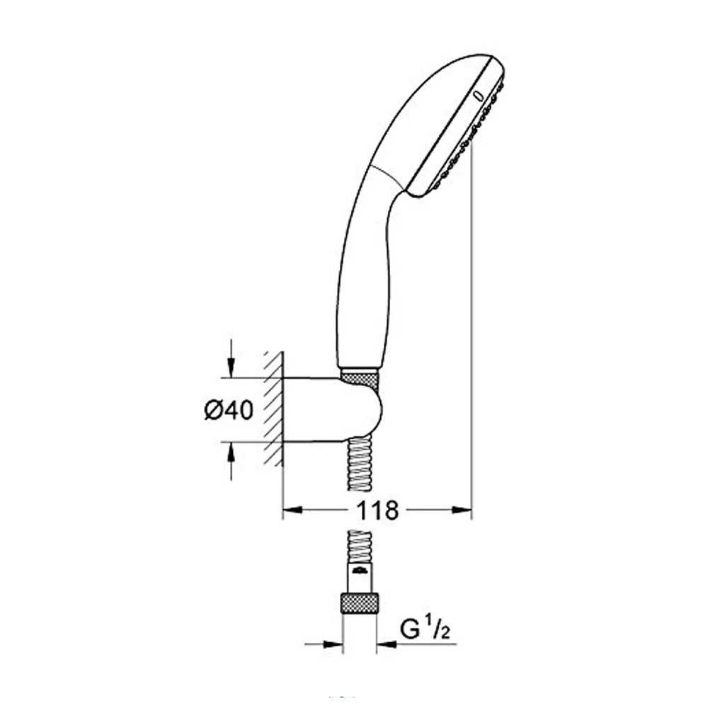 Σετ Τηλέφωνο 2 ροών με στήργιμα και νέο ενισχυμένο σπιράλ Grohe New Tempesta 2780310E 2 Σετ Τηλέφωνο 2 ροών με στήργιμα και νέο ενισχυμένο σπιράλ Grohe New Tempesta 2780310E - Image 2